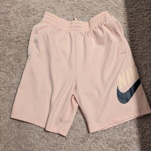 Nike Mens Soft Pink Shorts with Black Swoosh